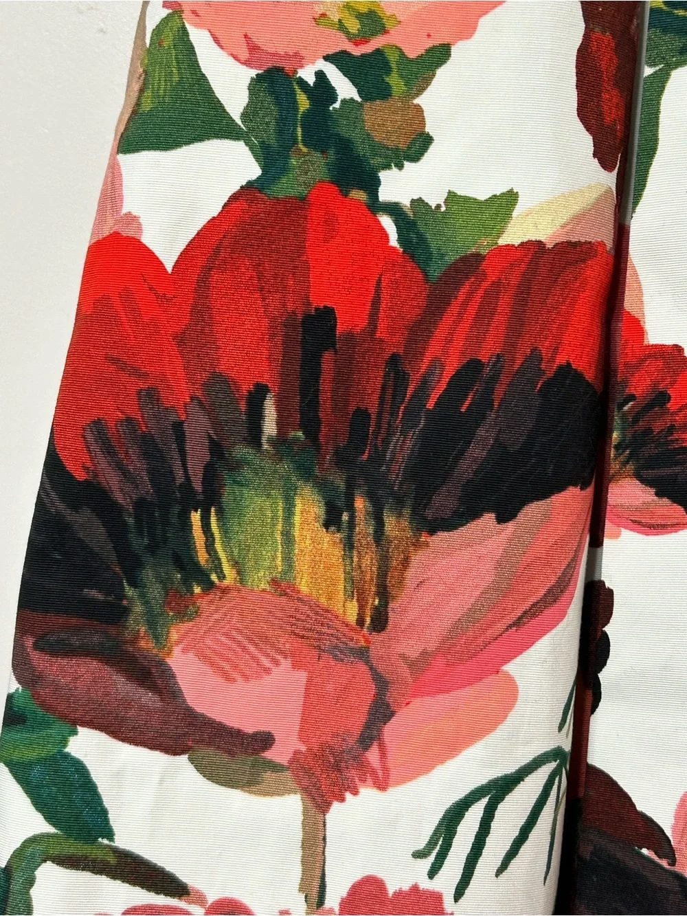 White House Black Market pleated poppy floral midi skirt